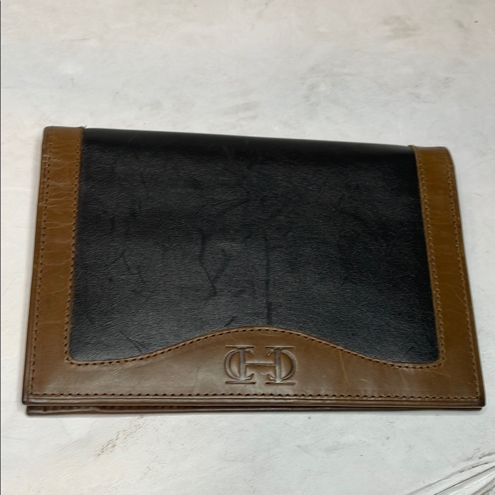 Cole Haan Black and Brown Leather Wallet notebook